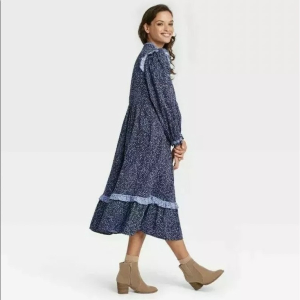 Universal Thread Dress Size XS Prairie Target Blue Floral Farmcore Country NWT - Picture 3 of 5